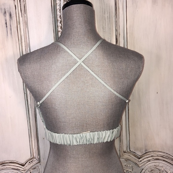 Phanuel Soft Sea foam Green Lace Adjustable Strap Crop Cami Size S-M - Picture 6 of 9